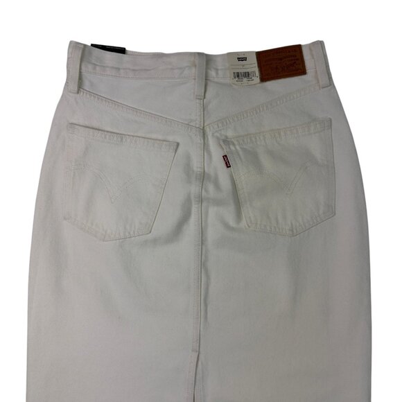 Levi’s Premium White Denim Midi Skirt W27 (Women’s 4) High Rise NWT - Picture 6 of 16